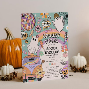 Gruselige Retro-Spaß-Halloween-Party Einladung