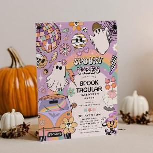Gruselige Retro-Spaß-Halloween-Party Einladung