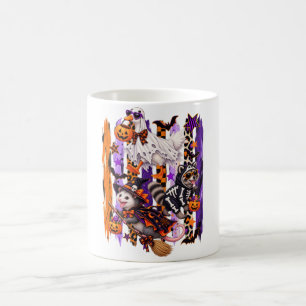 Gruselige Saison gestreifte Halloween-Gans Waschbä Kaffeetasse