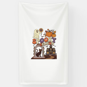 Gruselige Saison Halloween Geist Kürbis Schwarze K Banner
