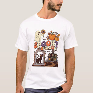 Gruselige Saison Halloween Geist Kürbis Schwarze K T-Shirt
