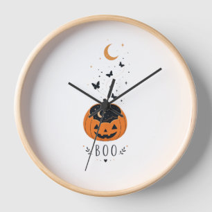 Gruselige Saison Kürbis Halloween Design Uhr