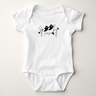 Gruselige Saison Schwarze einfache fliegende Geist Baby Strampler