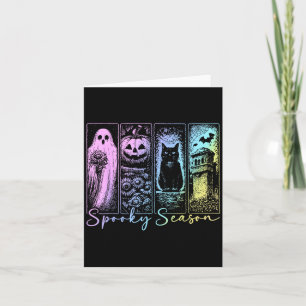 Gruselige Saison Schwarze Katze Kürbis Halloween H Karte