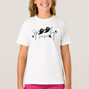 Gruselige Saison Schwarzer Geist Süße Schrift Hall T-Shirt