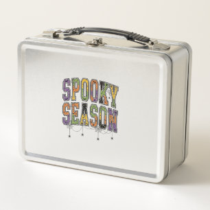 Gruselige Saison Vintage Halloween-Typografie-Desi Metall Brotdose