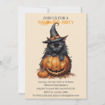 Gruselige schwarze Halloween-Katze