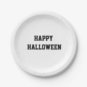 Gruselige schwarze Katze Halloween Hexe Kürbis Mon Pappteller