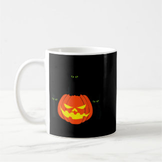 Gruselige schwarze Katze Halloween-Kürbis Katzen J Kaffeetasse