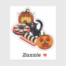 Gruselige schwarze Katze Halloween Sushi-Party