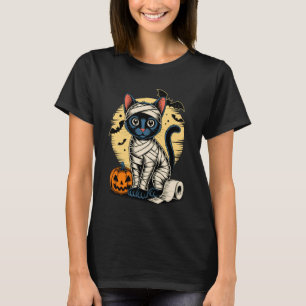Gruselige schwarze Katzenmummy-Kätzchen Männer Fra T-Shirt