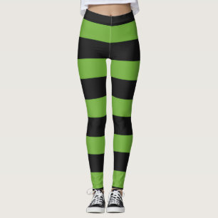 Gruselige Schwarze Neon-Grüne Halloween-Hexenmode  Leggings