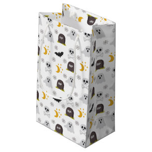Gruselige schwarze und weiße Halloween-Geschenktüt Kleine Geschenktüte