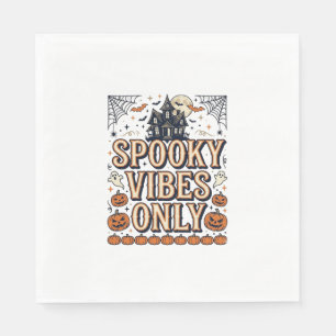 Gruselige Schwingungen Nur Vintage-Halloween-Shirt Serviette