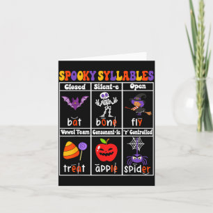 Gruselige Silben Lehrer Lustiger Halloween Karte