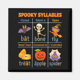 Gruselige Silben Lehrer Lustiger Halloween Unterri Magnet