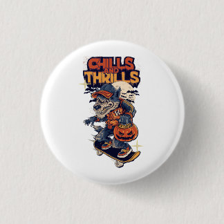 Gruselige Skater-Werwolf Button