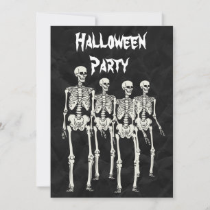 Gruselige Skelette Halloween-Party Einladung