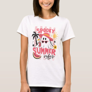 Gruselige Sommerstimmung Geist Mit Sonnenbrille T-Shirt