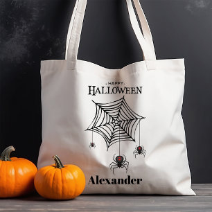 Gruselige Spinnen auf Halloween-Web-Trick-or-Treat Tragetasche