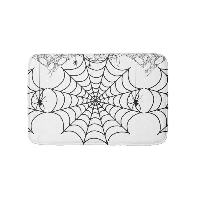 Gruselige Spinnennetz-Halloween Badematte (Vorderseite)