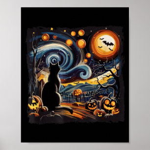 Gruselige Sternenkunst Nachthimmel Kunst Schwarze Poster