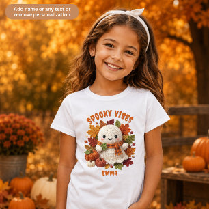 Gruselige Stimmung Gespenst Personalisierte Kinder T-Shirt