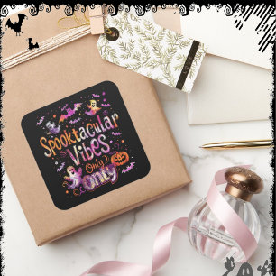 Gruselige Stimmung pur ExDesigner Halloween Quadratischer Aufkleber