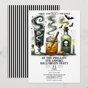 Gruselige süße Cocktails Halloween-Fete Einladung