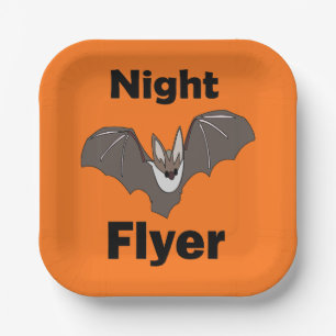 Gruselige süße Fledermaus-Nachtflieger-Party Pappteller