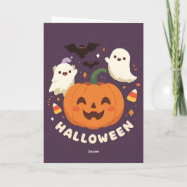Gruselige süße Halloween-Party Karte