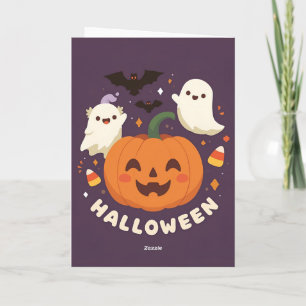 Gruselige süße Halloween-Party Karte