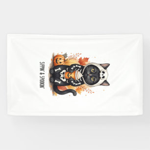 Gruselige süße Katze Halloween Banner