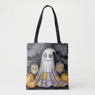 Gruselige süße Patchwork-Geist Halloween-Tasche Tasche