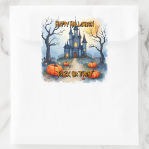 Gruselige süße trendige Halloween-Kollektion Quadratischer Aufkleber