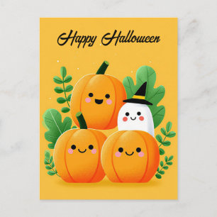 Gruselige und süße Halloween-Grüße-Postkarte Postkarte