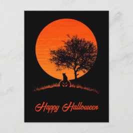 Gruselige und süße Halloween-Grußpostkarte Postkarte