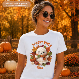 Gruselige Vibes Faux-Häkel-Geisterfamilie passend T-Shirt