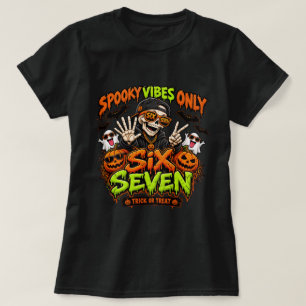 Gruselige Vibes Only Halloween-Shirt, Cool Skeleto T-Shirt