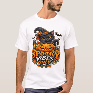 Gruselige Vibes Only – Süße schwarze Katze Hallowe T-Shirt