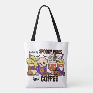 Gruselige Vibes und Kaffee Halloween-Tragetasche Tasche