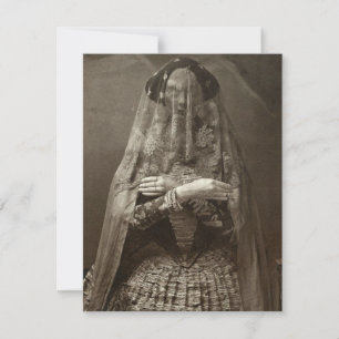 Gruselige viktorianische Fotografie einer toten Fr Karte
