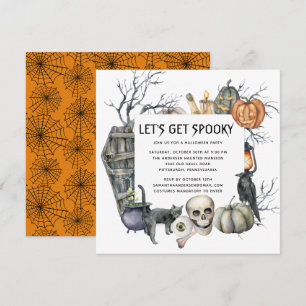 Gruselige Vintage-Gotik-Halloween-Party Einladung