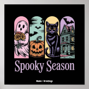 Gruselige Vintage-Halloween-Spooky-Saison Süß Grus Poster