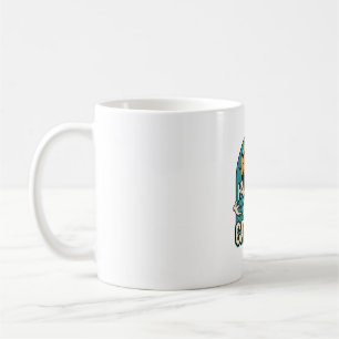 Gruselige Vintage-Hexenhütte Halloween Katzenlady_ Kaffeetasse