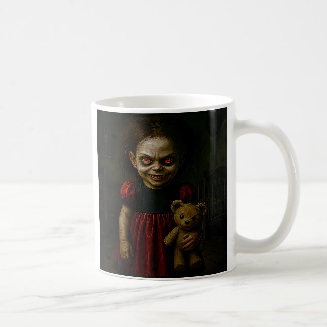 Gruselige Vintage-Puppe Kaffeetasse (Rechts)
