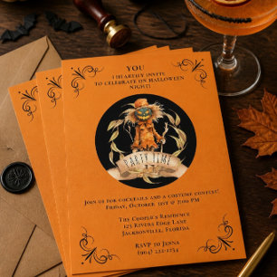 Gruselige Vogelscheuche Halloween-Party-Einladung Einladung