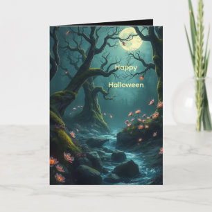 Gruselige Wälder für Halloween-Karte Karte