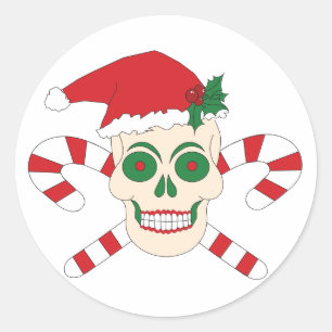 Gruselige Weihnachtsaufkleber Runder Aufkleber