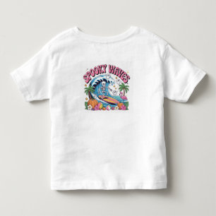 Gruselige Wellen Halloween-Skelett surft Tropische Kleinkind T-shirt